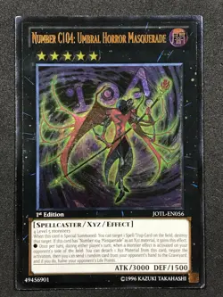 Yugioh Number C104: Umbral Horror Masquerade JOTL-EN056 Ultimate Rare 1st Ed LP - Image 1