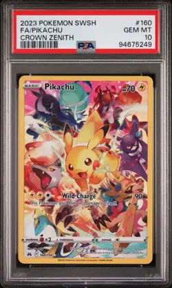 2023 Pokemon Pikachu SWSH Crown Zenith Secret Card 160/159 PSA 10 Gem Mint - Image 1