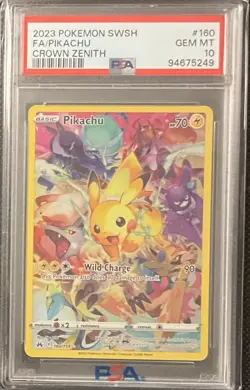 2023 Pokemon Pikachu SWSH Crown Zenith Secret Card 160/159 PSA 10 Gem Mint - Image 3