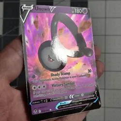 Unown V Miscut Error Silver Tempest SWSH Pokemon Card 065/195 - Image 2