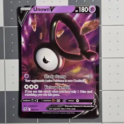 Unown V Miscut Error Silver Tempest SWSH Pokemon Card 065/195 - Image 5