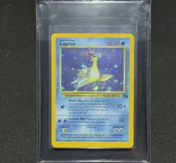 1999 Pokemon LAPRAS 10/62 HOLO BLEED Misprint ERROR Fossil Set Card Rare | WOTC - Image 1