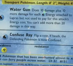 1999 Pokemon LAPRAS 10/62 HOLO BLEED Misprint ERROR Fossil Set Card Rare | WOTC - Image 2