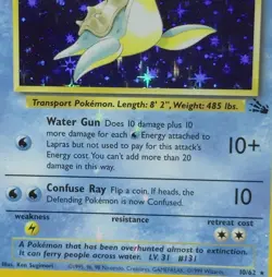 1999 Pokemon LAPRAS 10/62 HOLO BLEED Misprint ERROR Fossil Set Card Rare | WOTC - Image 5