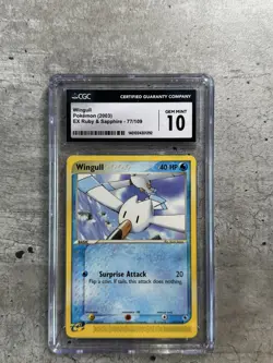 Pokemon Card Wingull CGC 10 Gem Mint, EX Ruby & Sapphire 77/109, 2003 (1) - Image 1