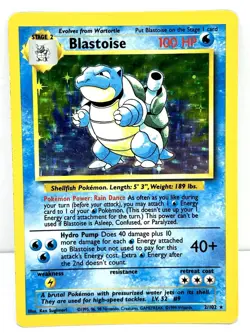 1999 Pokemon TCG Blastoise Base Set Holo Unlimited Rare Card 2/102 - Image 1