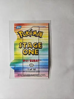 POKEMON TOPPS ZUBAT #41 1 of 18 JOHTO LEAGUECHAMPIONS DIE-CUT EMBOSSED CARD - Image 2