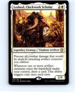 Losheel, Clockwork Scholar #18 Rare Commander 2021 MTG NP Near Mint or Better - Image 1