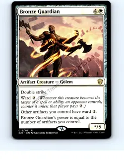 Bronze Guardian #13 Rare Commander 2021 MTG NP Near Mint or Better - Image 1