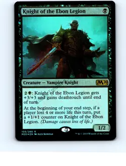 Knight of the Ebon Legion Foil #105 Rare Core 2020 MTG NP NM/NM+ - Image 1