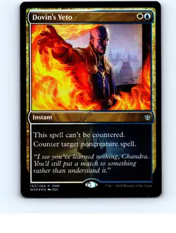 Dovin's Veto #193 Uncommon War of the Spark Foil MTG NP Near Mint or Better - Image 1