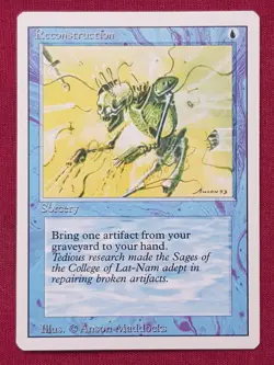 Magic The Gathering REVISED EDITION RECONSTRUCTION blue card MTG - Image 1