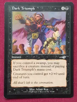 Magic The Gathering NEMESIS DARK TRIUMPH black card MTG - Image 1