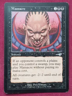 Magic The Gathering NEMESIS MASSACRE black card MTG - Image 1
