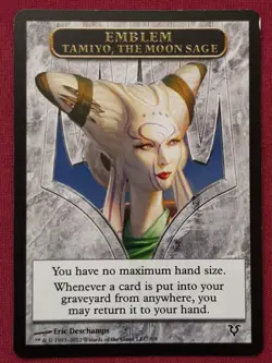 Magic The Gathering AVACYN RESTORED TAMIYO THE MOON SAGE EMBLEM card MTG - Image 1