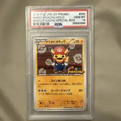 Pokemon Mario Pikachu Special Bx. Japanese Holo Promo 293/XY-P PSA 10 Gem Mint - Image 1