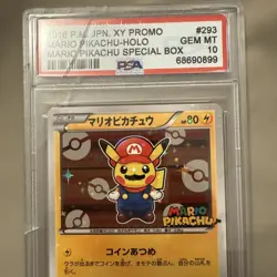 Pokemon Mario Pikachu Special Bx. Japanese Holo Promo 293/XY-P PSA 10 Gem Mint - Image 4