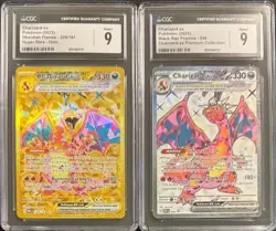 CGC 9 CHARIZARD EX 228 OBSIDIAN FLAMES CHARIZARD EX 056 BLACK STAR PROMO POKEMON - Image 1