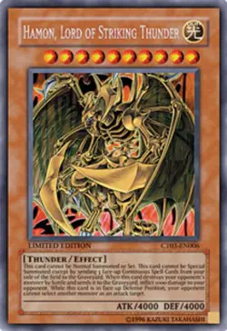 Yugioh! LP Hamon, Lord of Striking Thunder - CT03-EN006 - Secret Rare - Limited - Image 1