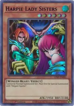 Yugioh! LP Harpie Lady Sisters (Purple) - LDS2-EN065 - Ultra Rare - 1st Edition - Image 1