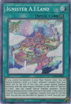 Yugioh! LP Ignister A.I.Land - IGAS-EN050 - Secret Rare - 1st Edition Lightly Pl - Image 1