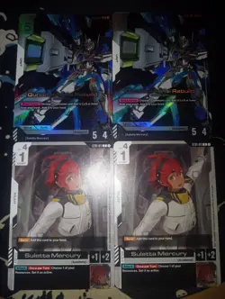 2x Gundam Aerial Rebuild GD01-067 LR , 2x Suletta Mercury ST01 Gundam Card Game - Image 2