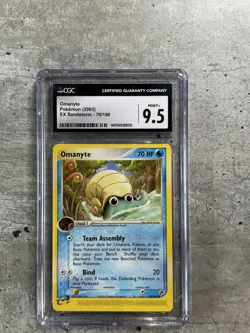 Pokemon Card Omanyte CGC 9.5 Mint+, EX Sandstorm 70/100, 2003 (1) - Image 1