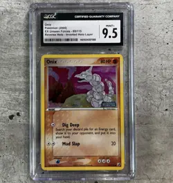 Pokemon Card Onix Rev Holo CGC 9.5 Mint+, EX Unseen Forces 65/115, 2005 (1) - Image 1