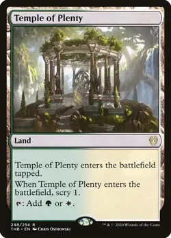 Temple of Plenty 2x FOIL THB MTG Theros Beyond Death Rare MINT green white land - Image 1