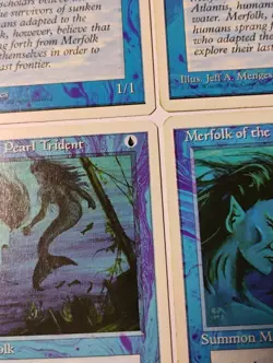 4x Merfolk of the Pearl Trident MTG, 4th Edition, Blue Creature - Image 4