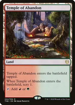 Temple of Abandon 2x FOIL THB MTG Theros Beyond Death Rare MINT red green land - Image 1
