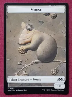 Magic The Gathering WILDS OF ELDRAINE MOUSE token card MTG - Image 1