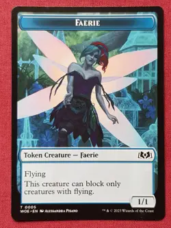 Magic The Gathering WILDS OF ELDRAINE FAERIE token card MTG - Image 1