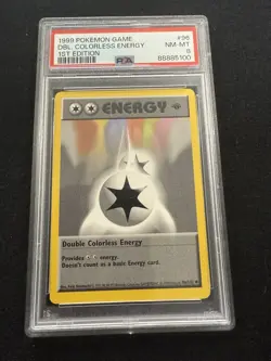 Pokemon Double Colorless Energy 96/102 from Base Set 1st Edition in a PSA 8 ! - Image 1