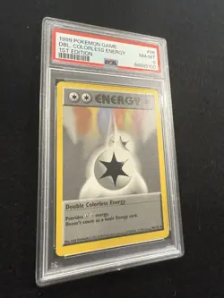 Pokemon Double Colorless Energy 96/102 from Base Set 1st Edition in a PSA 8 ! - Image 2