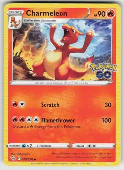 Charmeleon Uncommon Pokemon GO 009/078 Fire, Normal LP-NM - Image 1