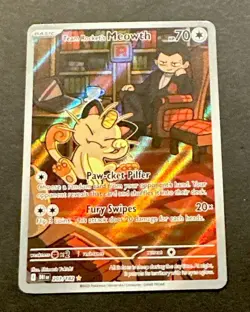 2025 POKEMON SCARLET VIOLET DESTINED RIVALS TEAM ROCKETS MEOWTH ILLUSTRATI. RARE - Image 2