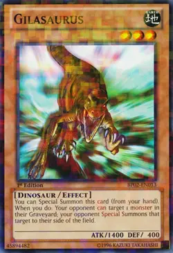 Yugioh! LP Gilasaurus - BP02-EN013 - Mosaic Rare - 1st Edition Lightly Played, E - Image 1