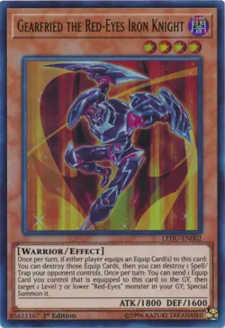 Yugioh! LP Gearfried the Red-Eyes Iron Knight - LEDU-EN002 - Ultra Rare - 1st Ed - Image 1