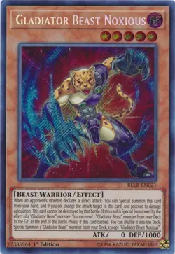 Yugioh! LP Gladiator Beast Noxious - BLLR-EN021 - Secret Rare - 1st Edition Ligh - Image 1