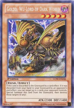 Yugioh! LP Goldd, Wu-Lord of Dark World - LCJW-EN246 - Secret Rare - 1st Edition - Image 1
