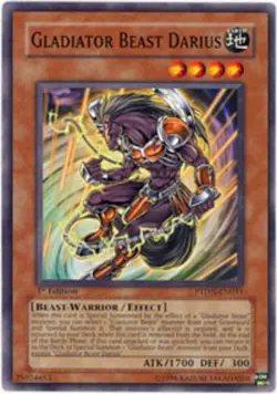 Yugioh! LP Gladiator Beast Darius - PTDN-EN031 - Common - 1st Edition Lightly Pl - Image 1