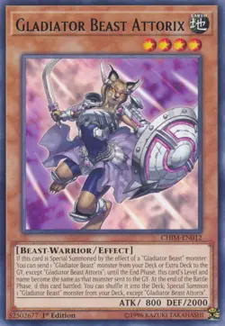 Yugioh! LP Gladiator Beast Attorix - CHIM-EN012 - Rare - 1st Edition Lightly Pla - Image 1