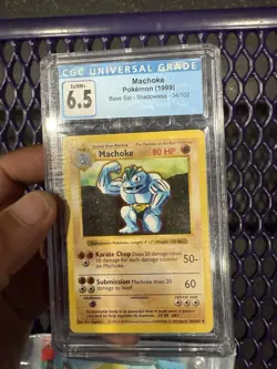 Pokemon TCG Machoke Base Set, Shadowless Uncommon Card 34/102 - Image 1