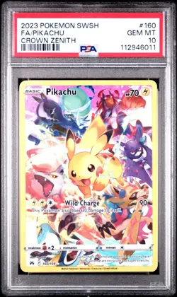 Pokemon Pikachu TCG Crown Zenith Full Art Secret Rare Card 160/159 PSA 10 - Image 1