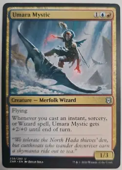 MTG Magic The Gathering Card Umara Mystic Creature Merfolk Wizard Blue Red ZNR - Image 1