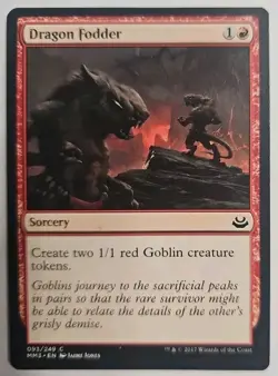 MTG Magic The Gathering Card Dragon Fodder Sorcery Red Modern Masters - Image 1