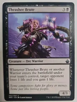 MTG Magic The Gathering Card Thrasher Brute Creature Orc Warrior Black Battlebon - Image 1
