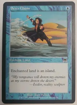 MTG Magic The Gathering Card Sea's Claim Enchant Land Blue Onslaught - Image 1