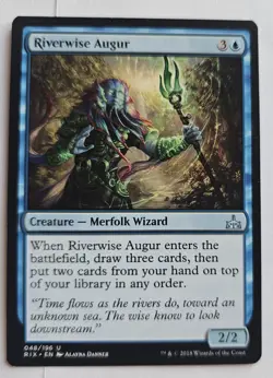 MTG Magic The Gathering Card Riverwise AugurCreature Merfolk Wizard Blue RIX - Image 1